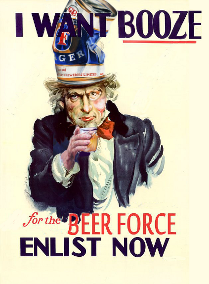 [IMG: We Want Booze poster]