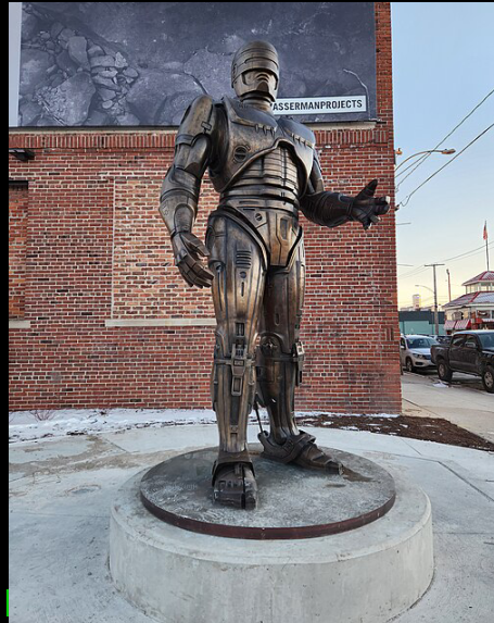 [IMG: RoboCop statue]