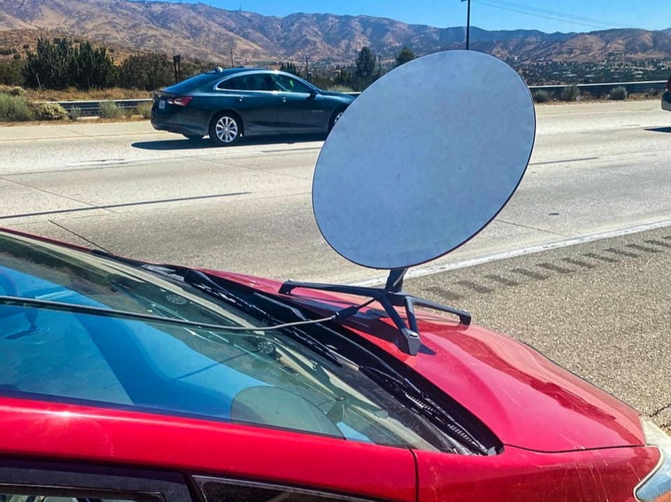 [IMG: Starlink dish in position]