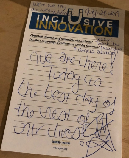 [IMG: Airbnb invaders' note]