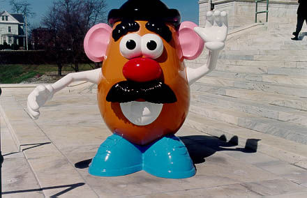 [IMG: Mr. Potato Head statue]